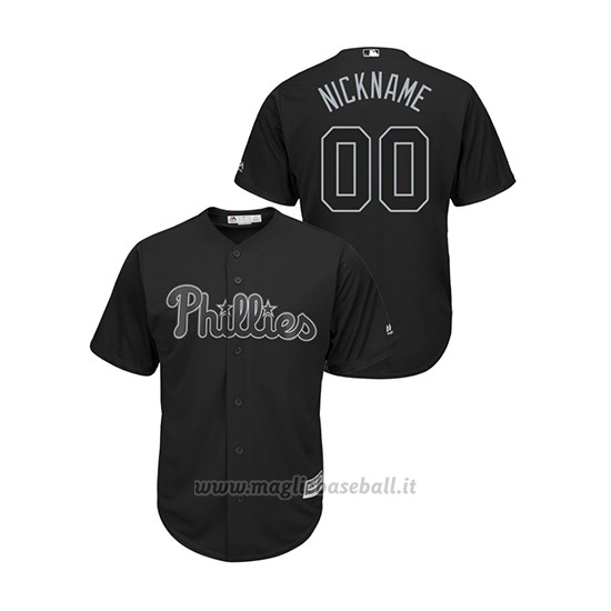 Maglia Baseball Hombre Philadelphia Phillies Personalizzate 2019 Players Weekend Replica Nero
